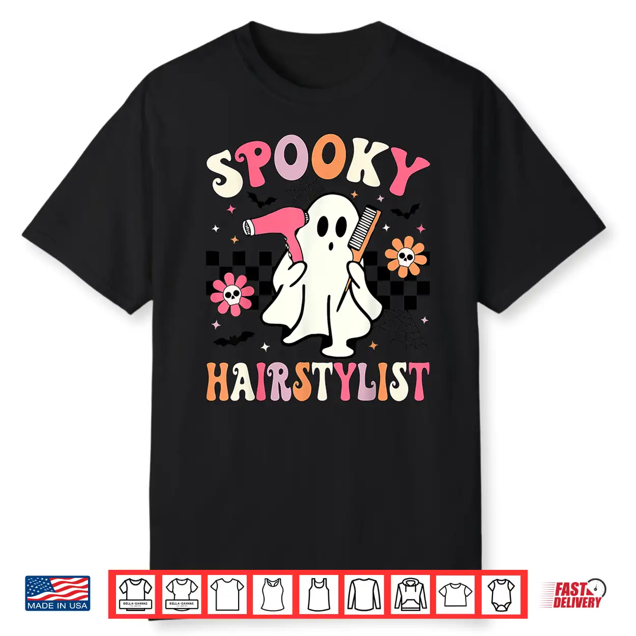 Spooky Hairstylist Halloween Groovy Hairdresser Shirt Spooky Hairstylist Halloween Groovy Hairdresser Shirt