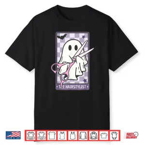 The Hairstylist Tarot Cute Cosmetologist Ghost Halloween Shirt