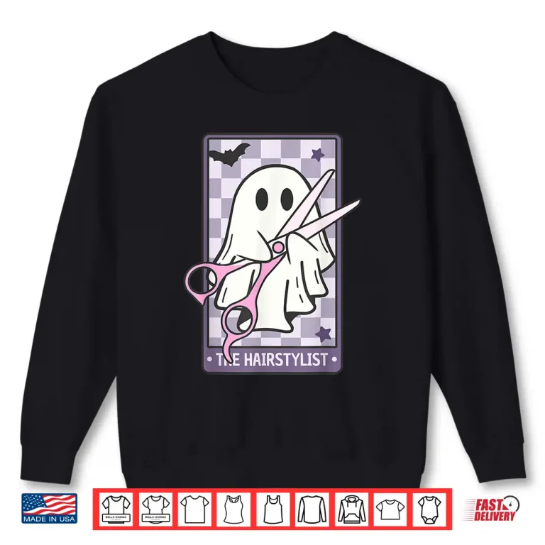 Sweatshirt The Hairstylist Tarot Cute Cosmetologist Ghost Halloween Shirt