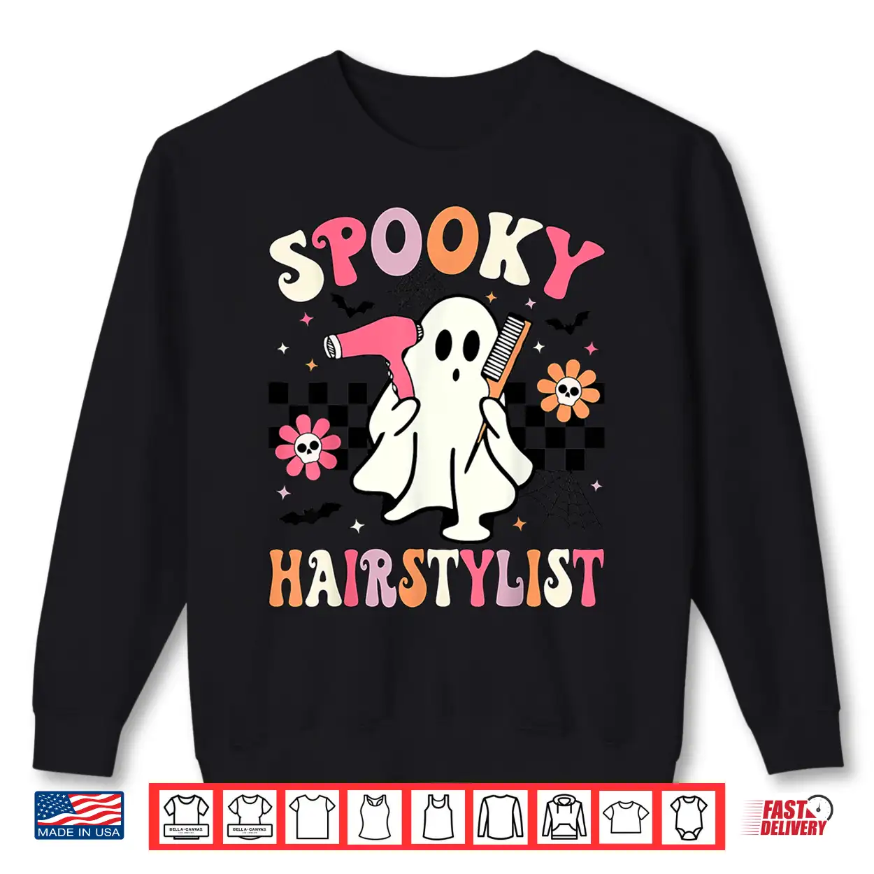 Spooky Hairstylist Halloween Groovy Hairdresser Shirt Spooky Hairstylist Halloween Groovy Hairdresser Shirt