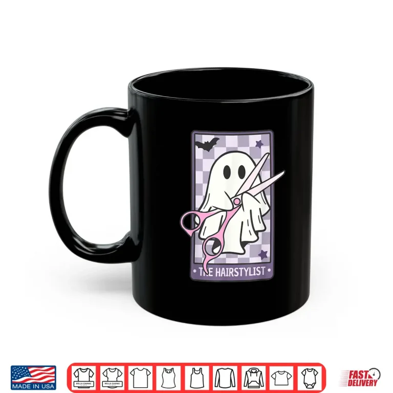 Mug The Hairstylist Tarot Cute Cosmetologist Ghost Halloween Shirt