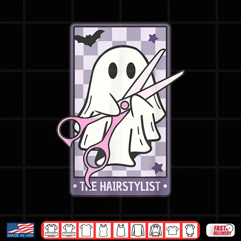 Design The Hairstylist Tarot Cute Cosmetologist Ghost Halloween Shirt
