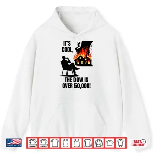 Hoodie The Dow Is Over 50000 Stock Market Meme Shark Shirt