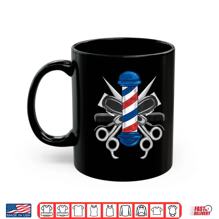 Mug Barber Design For Men Women Barber Pole Hairdresser Barber Shirt