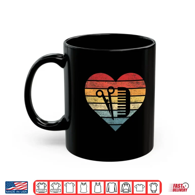 Mug Barber Hairdresser Gifts Retro Sunset Scissors Hair Stylist Shirt