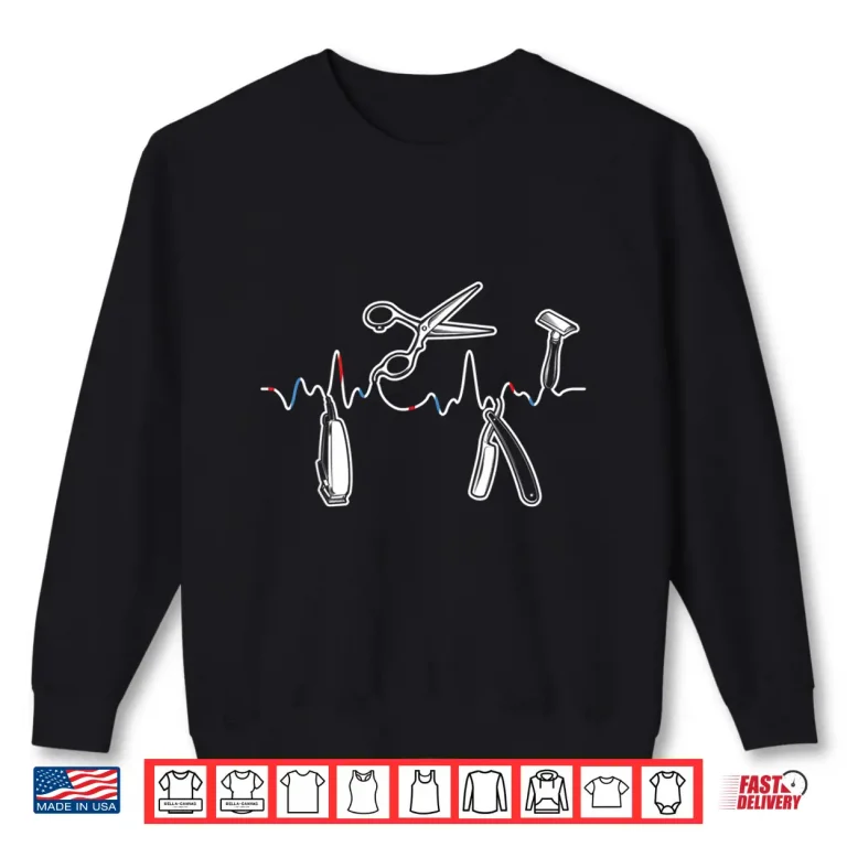 Sweatshirt Barbers Pole Scissors Hair Clippers Retro Barber Lifeline Shirt