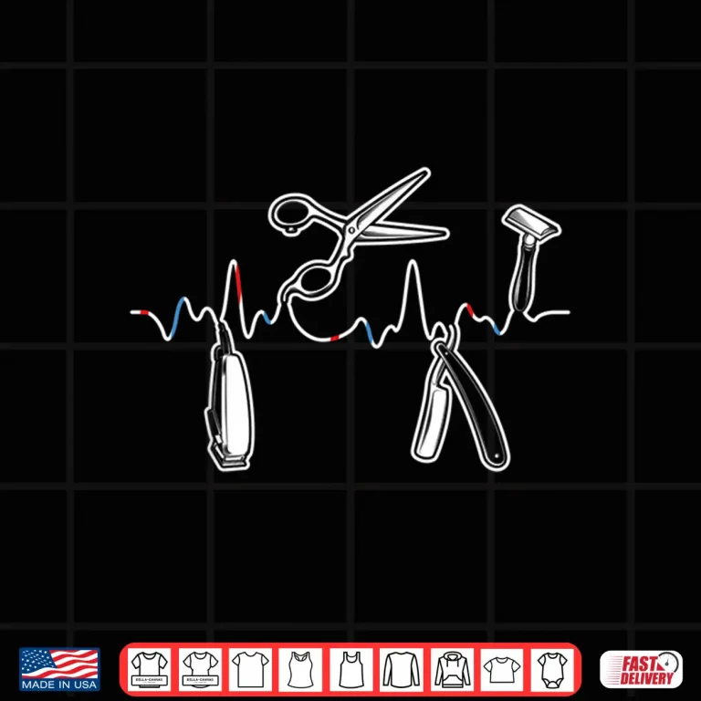 Design Barbers Pole Scissors Hair Clippers Retro Barber Lifeline Shirt