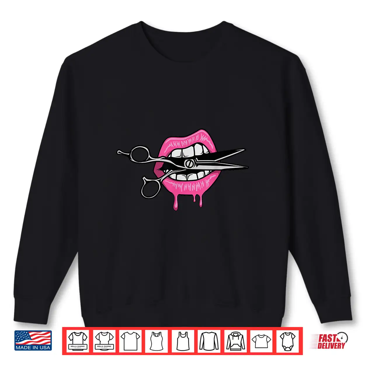 Sassy Lips Biting Scissors Hairdresser Barber Gift Shirt Sassy Lips Biting Scissors Hairdresser Barber Gift Shirt