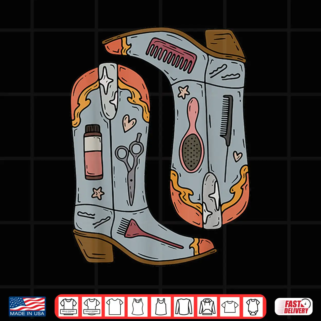 Western Cowgirl Boot Cosmetology Hair Stylist Hairdresser Shirt Western Cowgirl Boot Cosmetology Hair Stylist Hairdresser Shirt