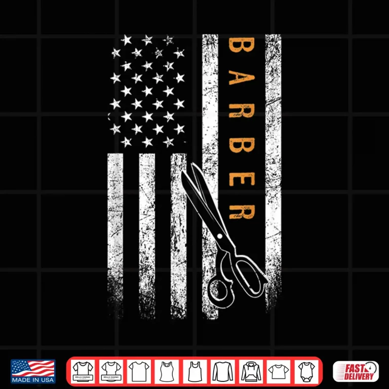 Design Barber American Flag Patriotic Barbershop Graphic Shirt
