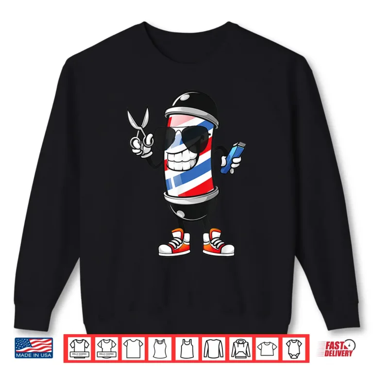 Sweatshirt Barber Pole Barbershop Haircut Professional Graphic Shirt