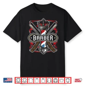 Barber Pole Vintage Hairdresser Razors Outfit Shirt
