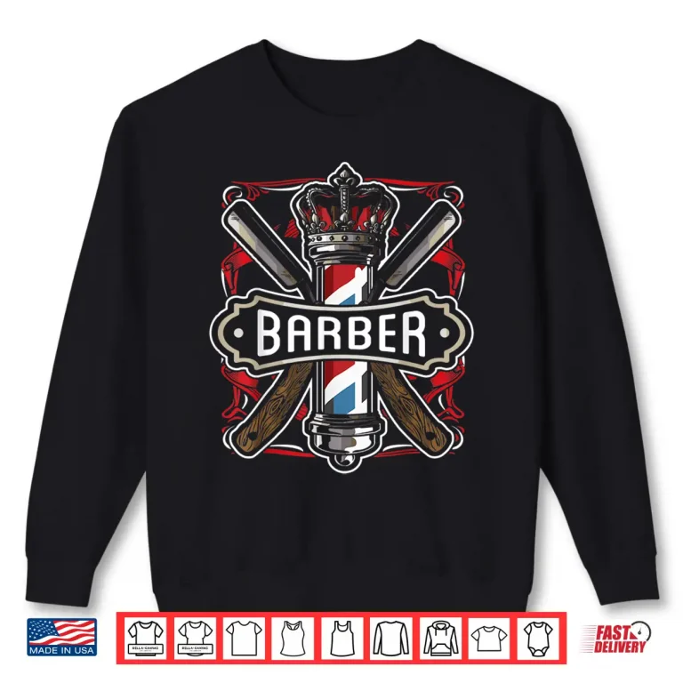Sweatshirt Barber Pole Vintage Hairdresser Razors Outfit Shirt