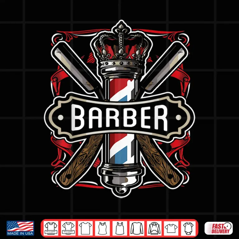 Design Barber Pole Vintage Hairdresser Razors Outfit Shirt