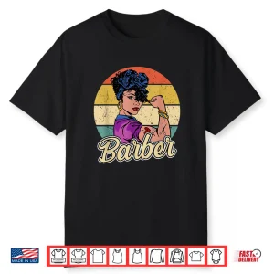 Barber Professional Vintage Female Stylist Aesthetic Shirt