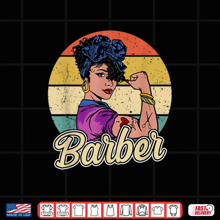Design Barber Professional Vintage Female Stylist Aesthetic Shirt