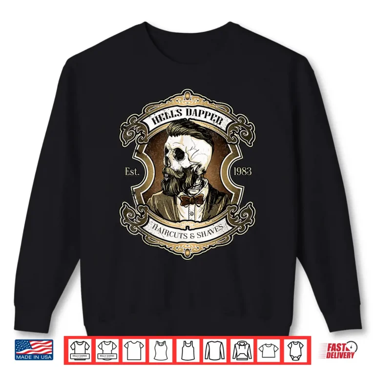 Sweatshirt Barber Skull Haircuts Shaves Hipster Stylist Shirt