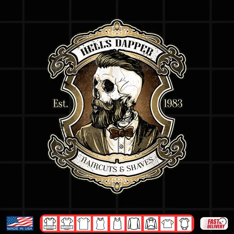 Design Barber Skull Haircuts Shaves Hipster Stylist Shirt