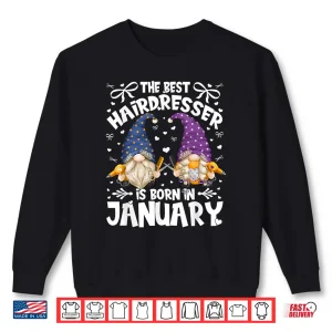Sweatshirt Hairdresser Gnome Professional January Birthday Design Shirt