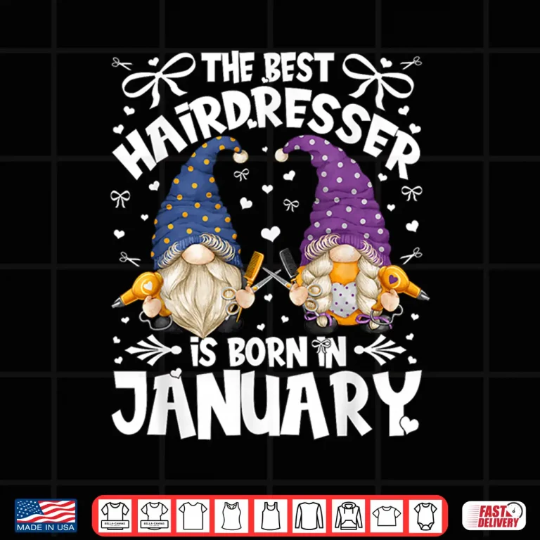 Design Hairdresser Gnome Professional January Birthday Design Shirt