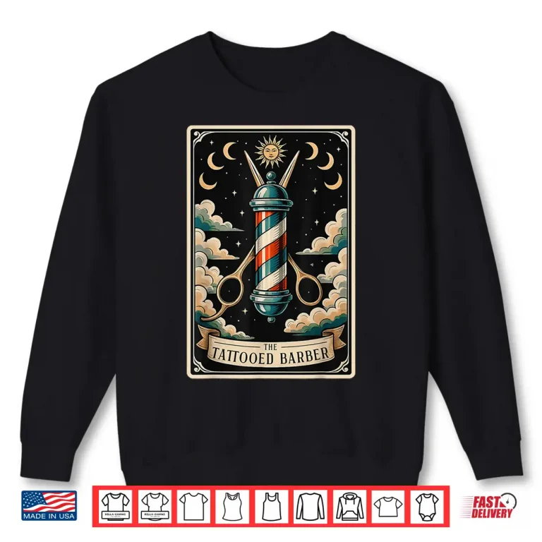 Sweatshirt Tattooed Barber Hairdresser Tarot Card Artistic Shirt