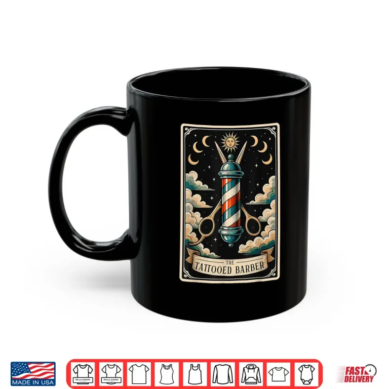 Mug Tattooed Barber Hairdresser Tarot Card Artistic Shirt