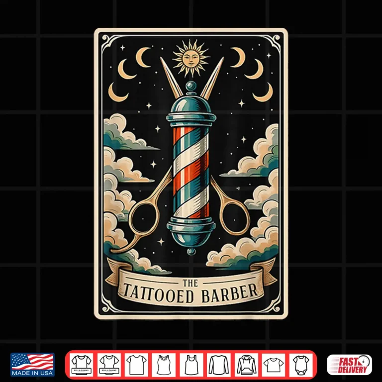 Design Tattooed Barber Hairdresser Tarot Card Artistic Shirt