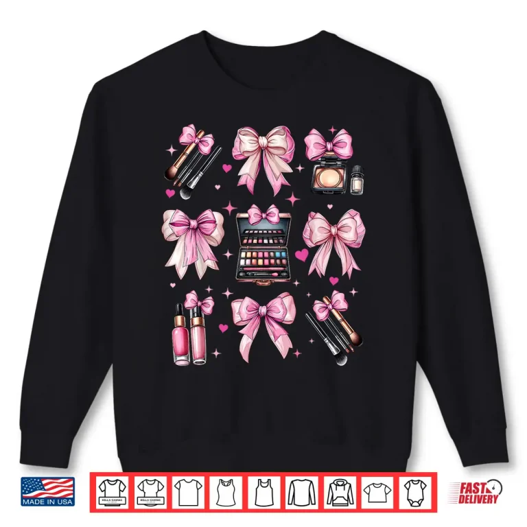 Sweatshirt Coquette Bow Makeup Artist Mua Aesthetic Graphic Shirt