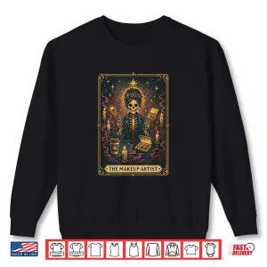Sweatshirt Halloween Skull Tarot Card The Makeup Artist Gothic Shirt