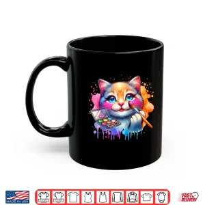 Mug Makeup And Cats Animal Lover Cosmetic Graphic Shirt