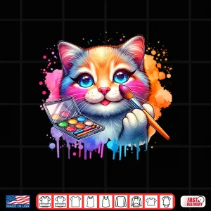 Design Makeup And Cats Animal Lover Cosmetic Graphic Shirt