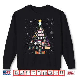 Makeup Artist Christmas Tree Festive Holiday Beautician Shirt