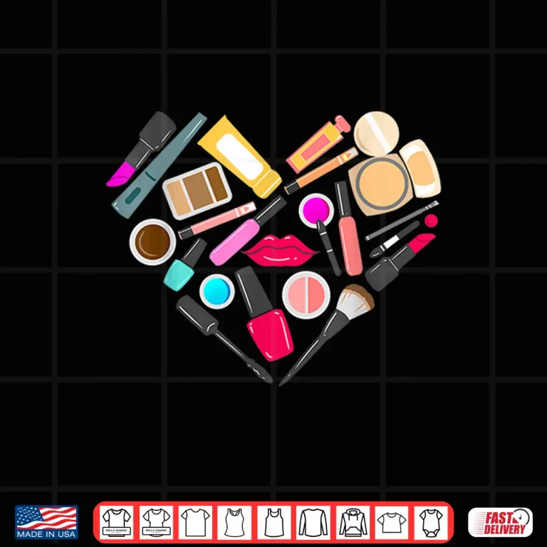 Design Makeup Artist Heart Beautician Professional Graphic Shirt