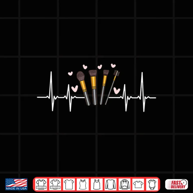 Design Heartbeat Makeup Professional Makeup Artist Design Shirt