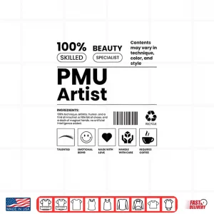 Design Pmu Artist Barcode Permanent Mua Brow Artist Shirt