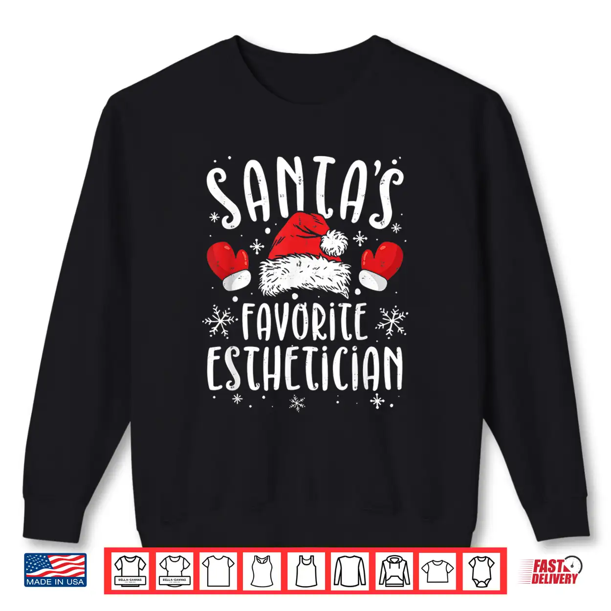 Santas Favorite Esthetician Holiday Makeup Artist Shirt Santas Favorite Esthetician Holiday Makeup Artist Shirt