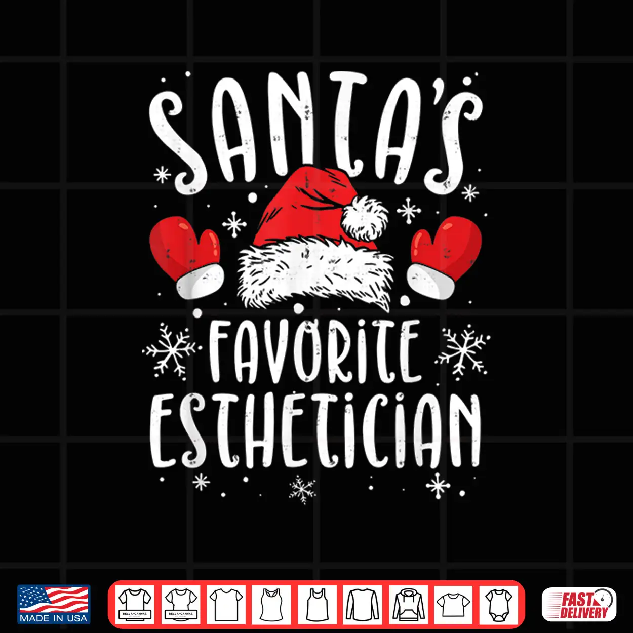 Santas Favorite Esthetician Holiday Makeup Artist Shirt Santas Favorite Esthetician Holiday Makeup Artist Shirt