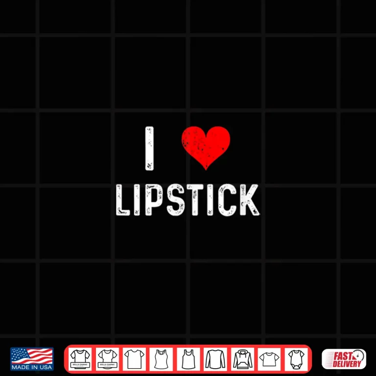 Design I Love Lipstick Heart Makeup Artist Vlog Graphic Shirt