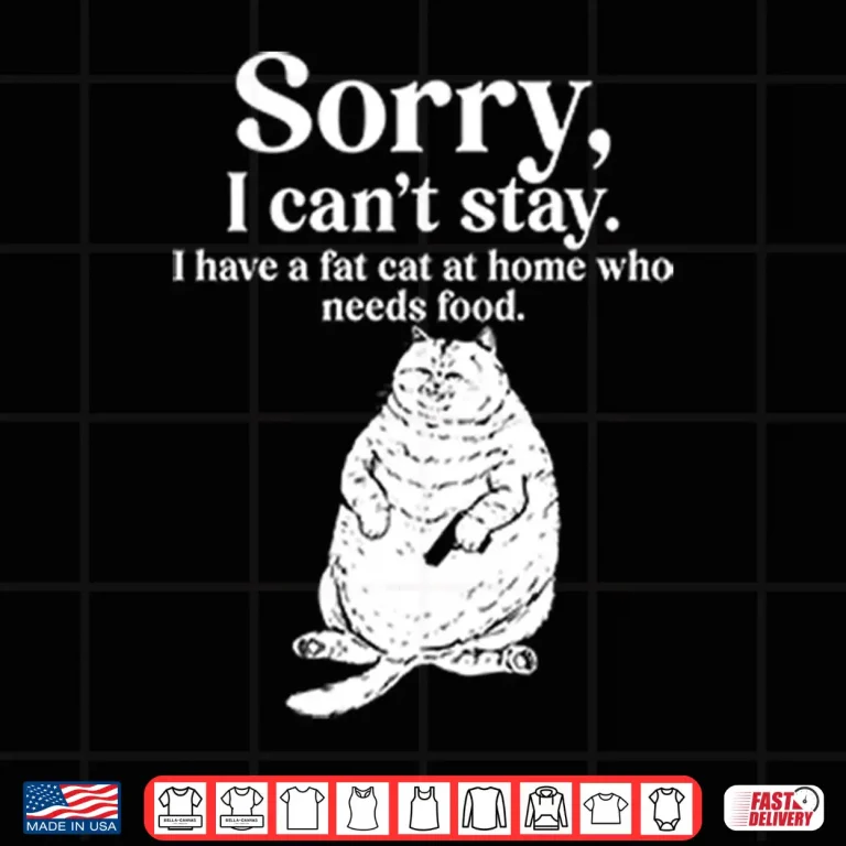 Design Fat Cat At Home Sarcastic Pet Lover Humor Shirt
