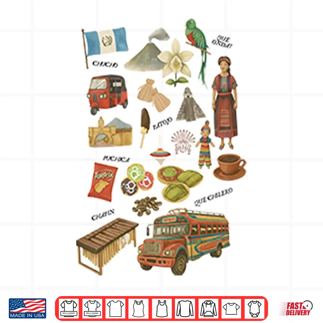 Guatemala Heritage Pride National Flag Graphic Shirt Guatemala Heritage Pride National Flag Graphic Shirt