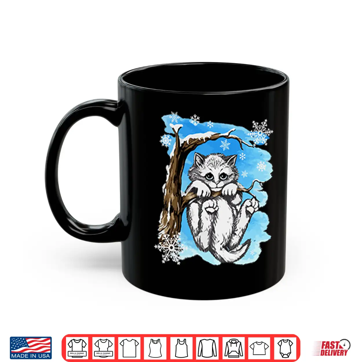 Hang In There Baby Cat In Snow Vintage Retro Shirt Hang In There Baby Cat In Snow Vintage Retro Shirt