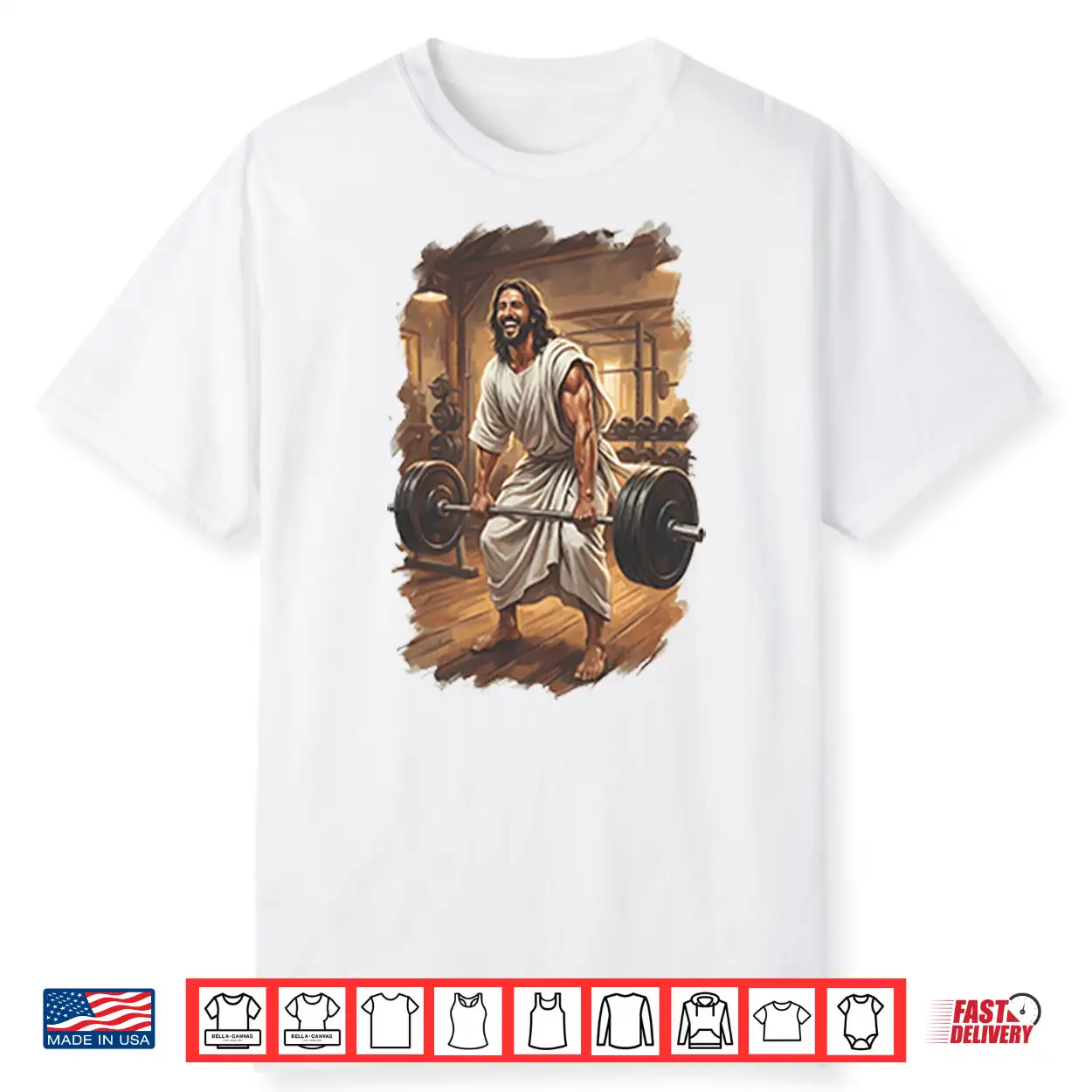 Jesus Lifting Weights Fitness Faith Motivation Shirt Jesus Lifting Weights Fitness Faith Motivation Shirt