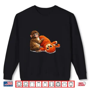 Sweatshirt Baby Monkey Named Punch Character Graphic Design Shirt