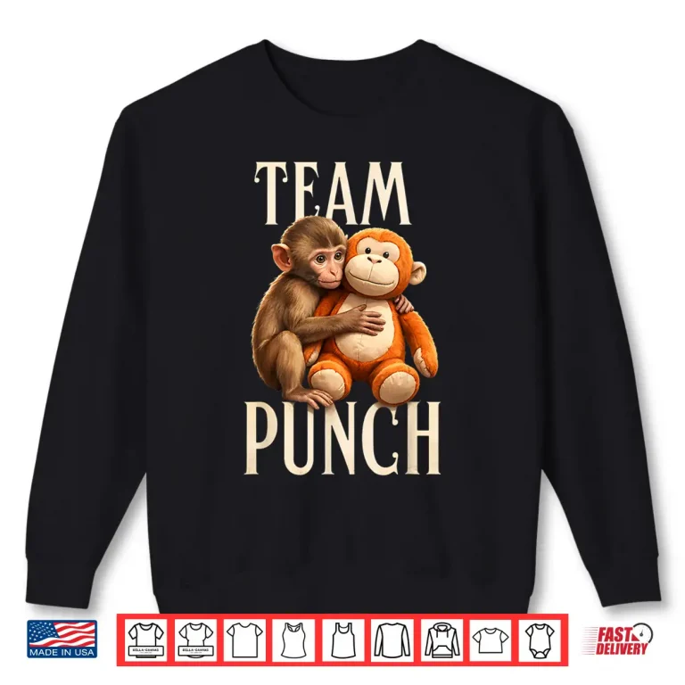 Sweatshirt Baby Monkey Named Punch Team Spirit Graphic Shirt