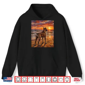 Brindle Boxer At A Sunset Beach Dog Artwork Shirt 1 Hoodie Brindle Boxer At A Sunset Beach Dog Artwork Shirt