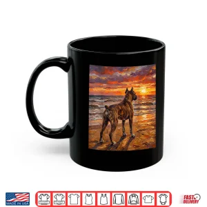 Brindle Boxer At A Sunset Beach Dog Artwork Shirt 3 Mug Brindle Boxer At A Sunset Beach Dog Artwork Shirt