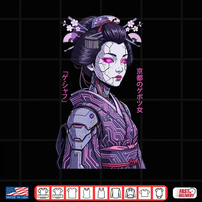 Cyber Geisha Futuristic Japanese Manga Artistic Shirt 4 Design Cyber Geisha Futuristic Japanese Manga Artistic Shirt
