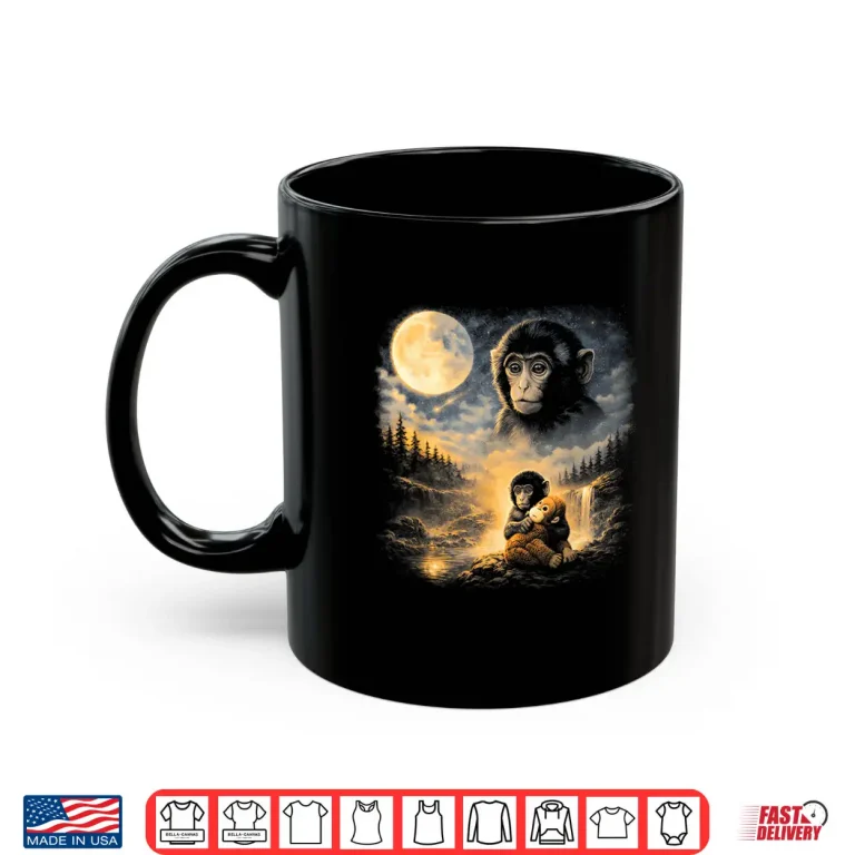 Mug Punch Monkey Moon Retro 90s Animal Vintage Shirt