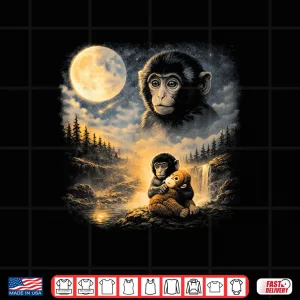 Design Punch Monkey Moon Retro 90s Animal Vintage Shirt