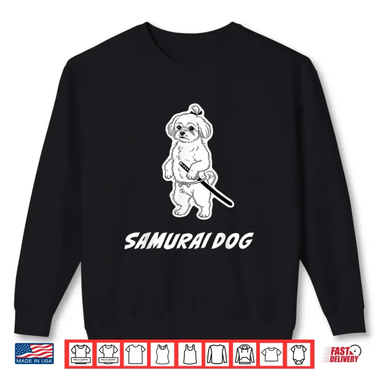 Sweatshirt Samurai Maltese Katana Warrior Dog Artistic Shirt